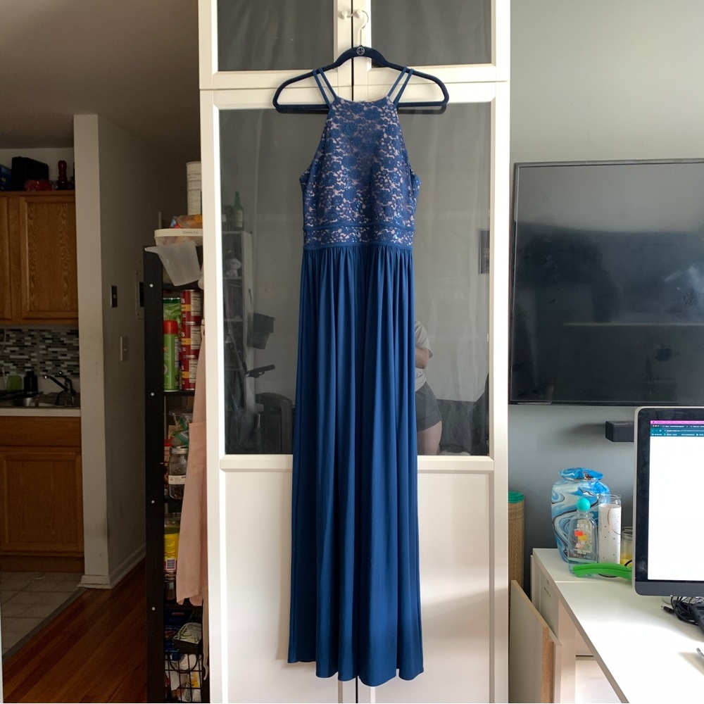 Blue Lace Gown Size 8